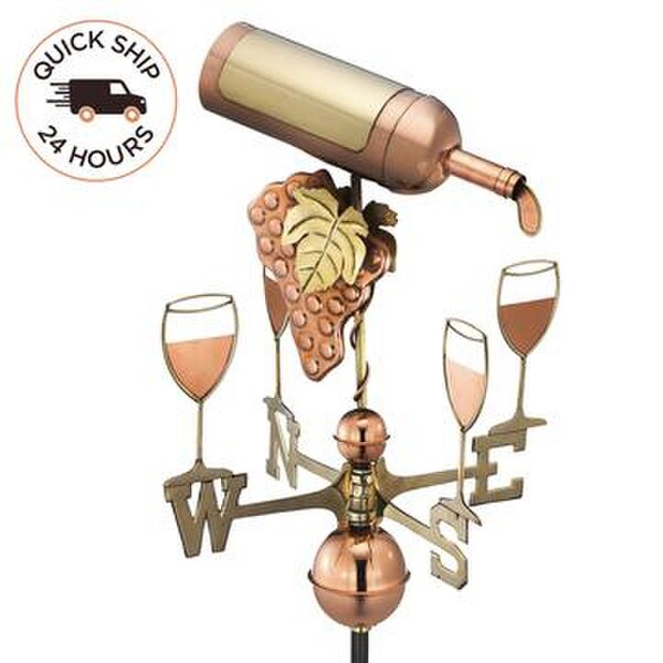 Pouring Wine Weather Vanes Bottle Glasses Copper Weathervanes Art